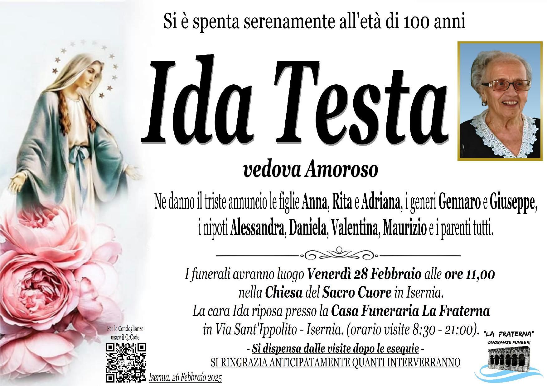 necrologio Ida Testa