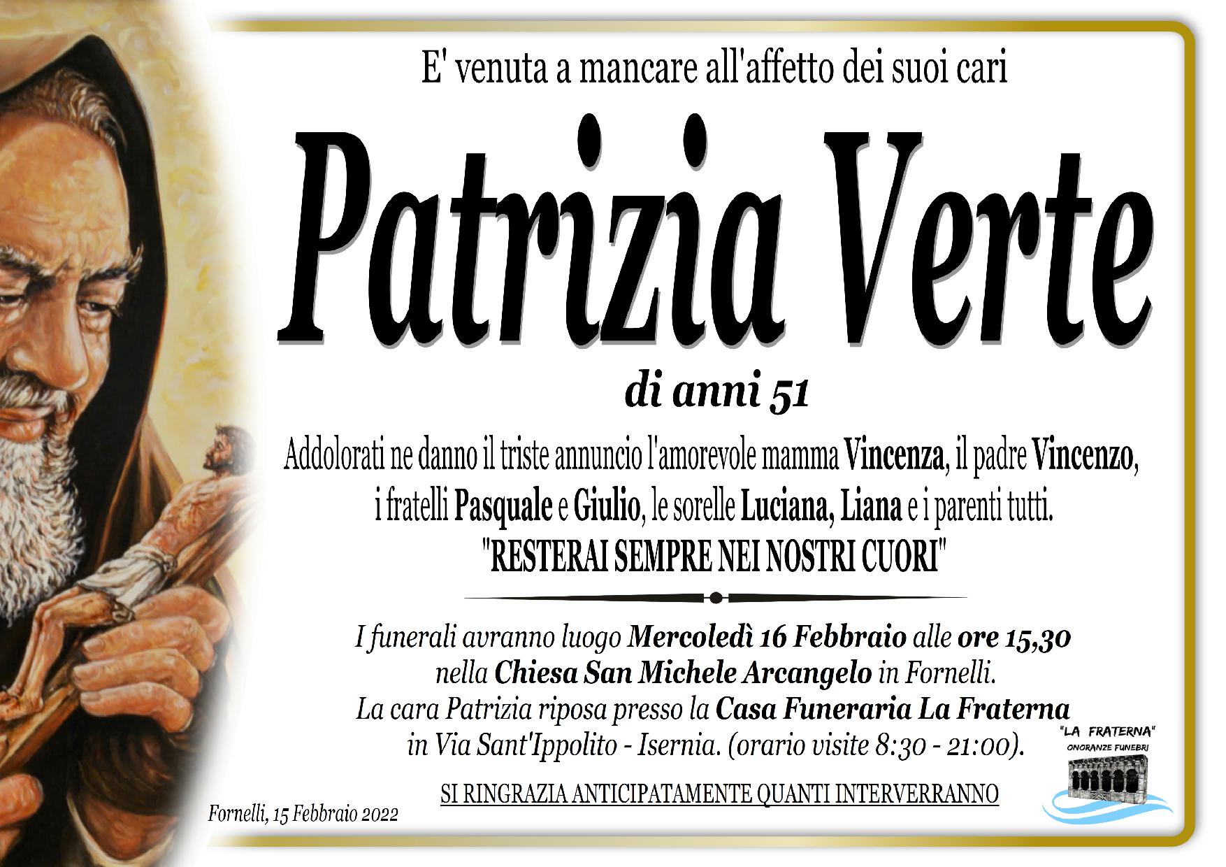 necrologio Patrizia Verte