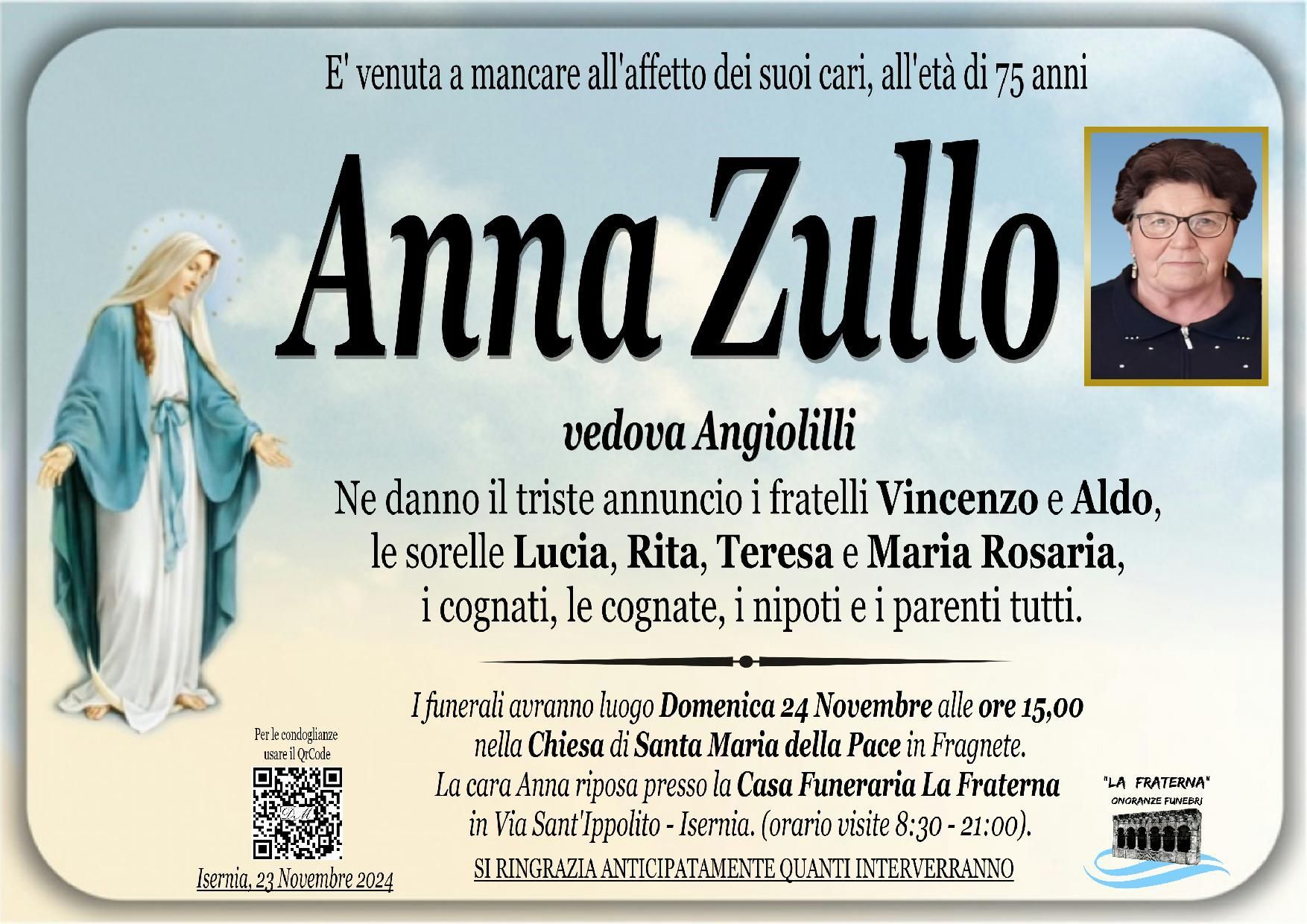 necrologio Anna Zullo