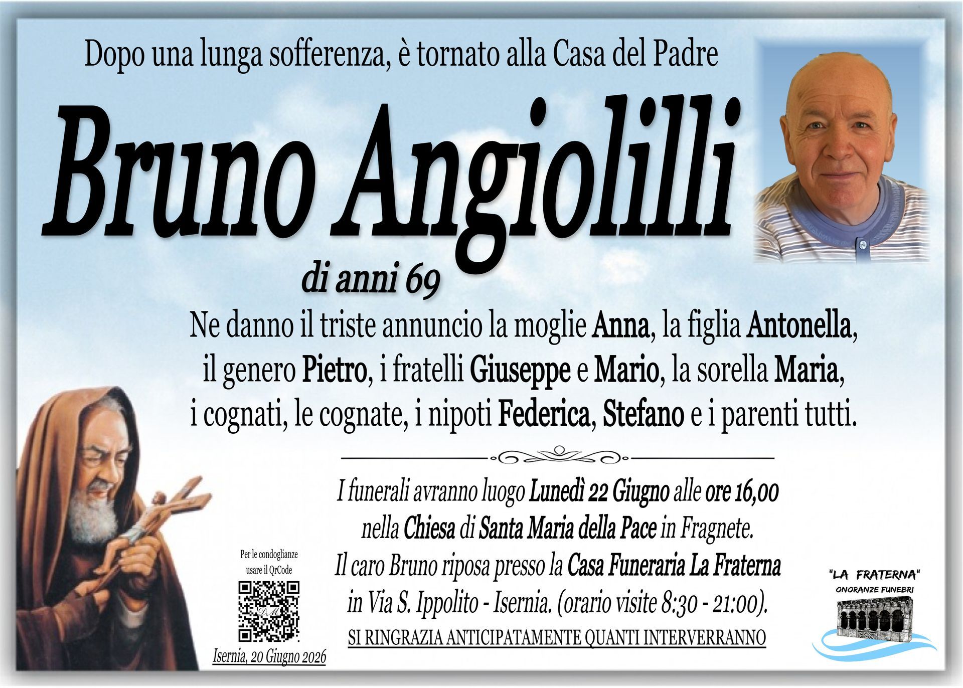 necrologio Bruno Angiolilli