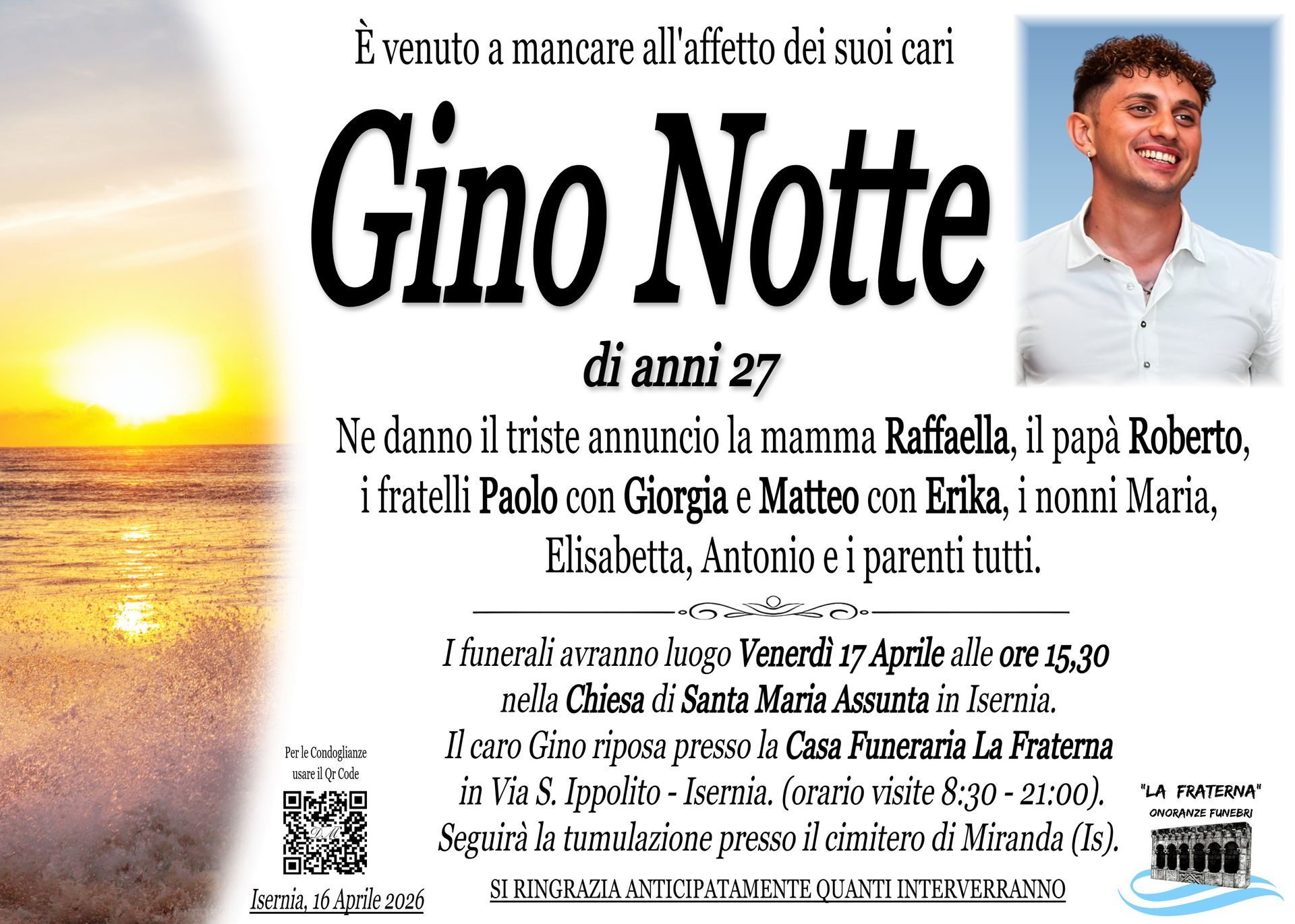 necrologio Gino Notte