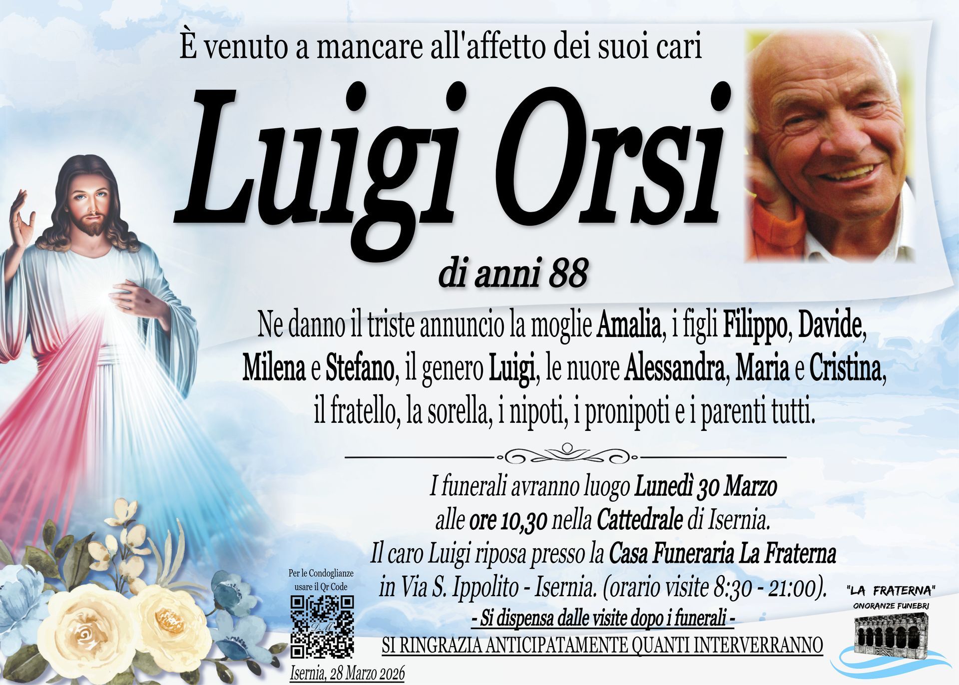 necrologio Luigi Orsi