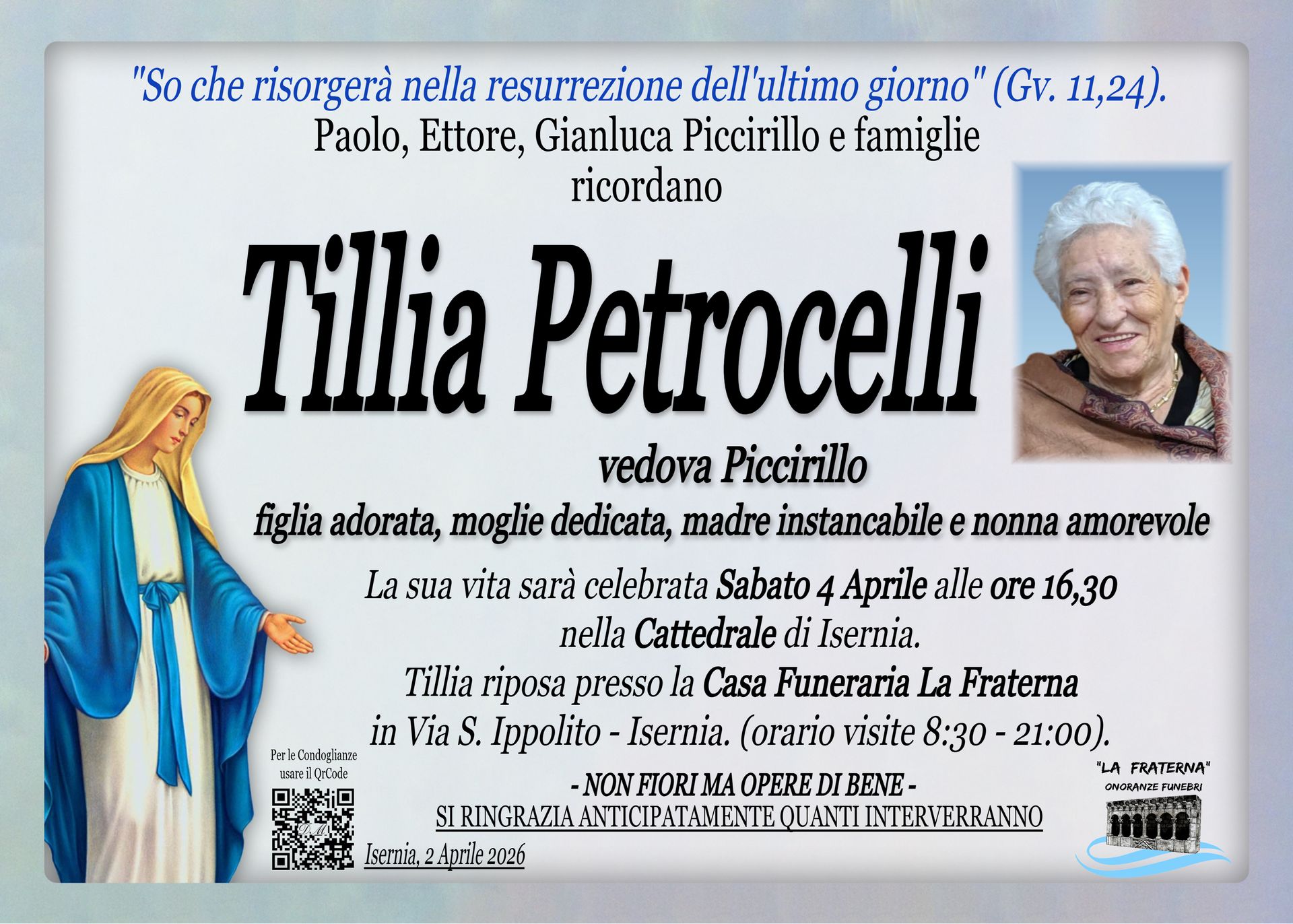 necrologio Tillia Petrocelli