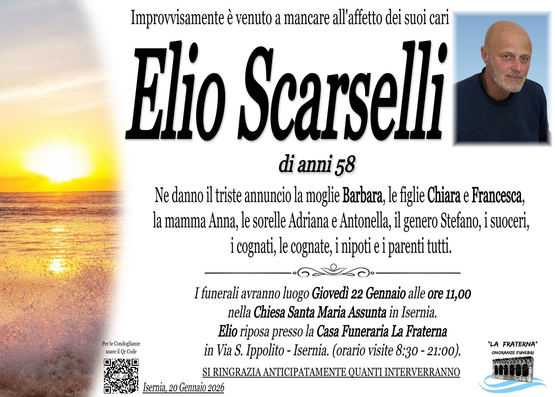 necrologio Elio Scarselli