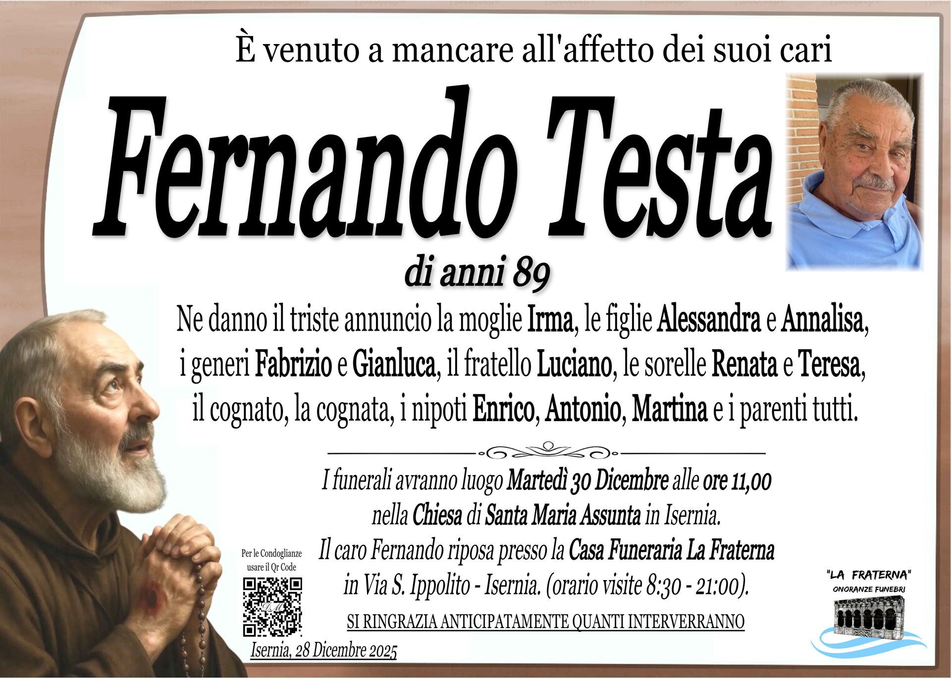 necrologio Fernando Testa