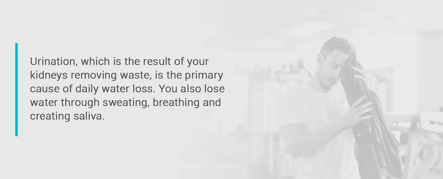 Urination caused by daily water loss