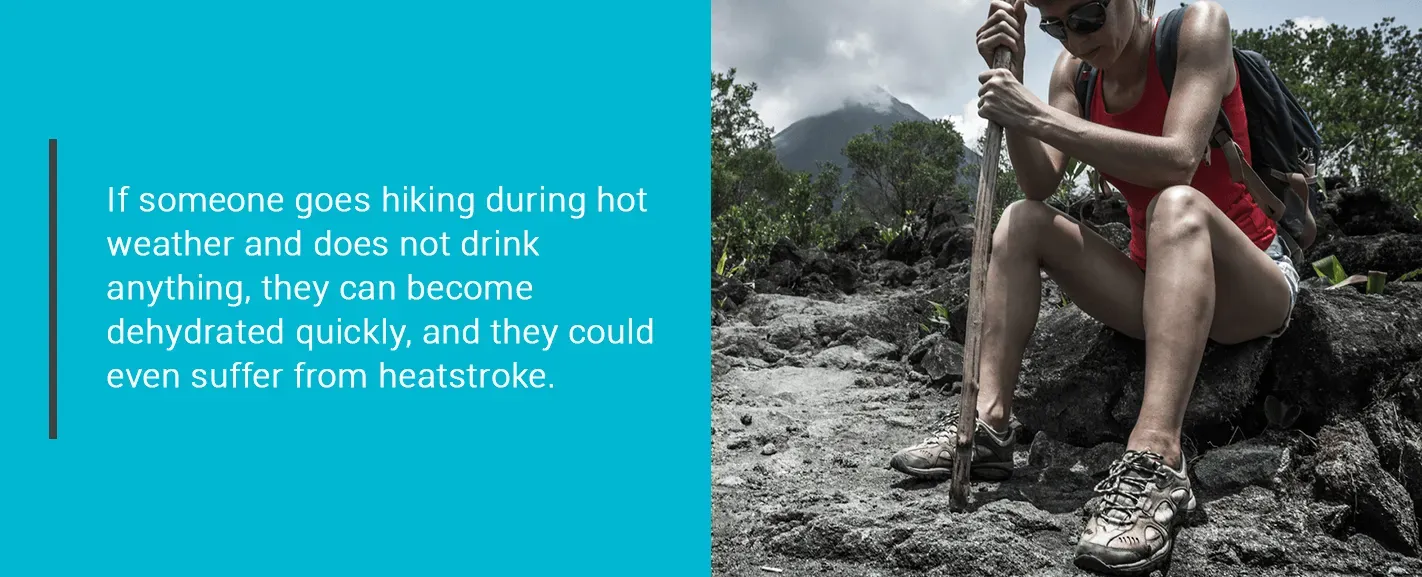dehydrated quickly during hiking