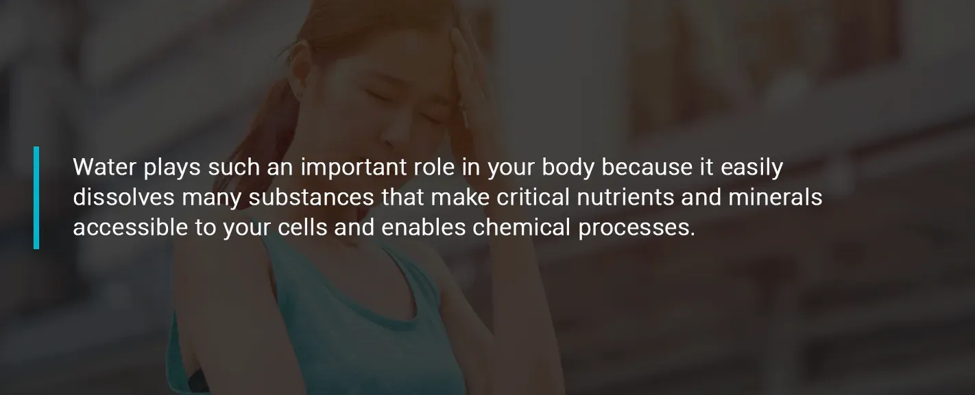 Role of water in dehydration