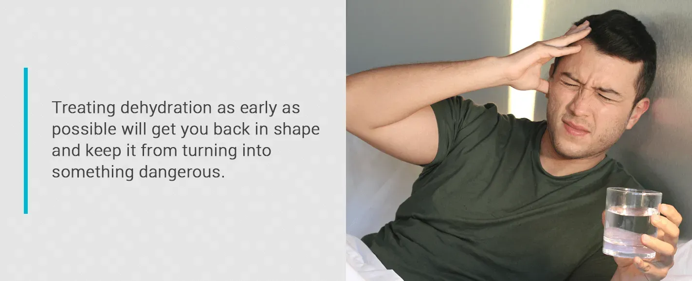 a man with dehydration problem