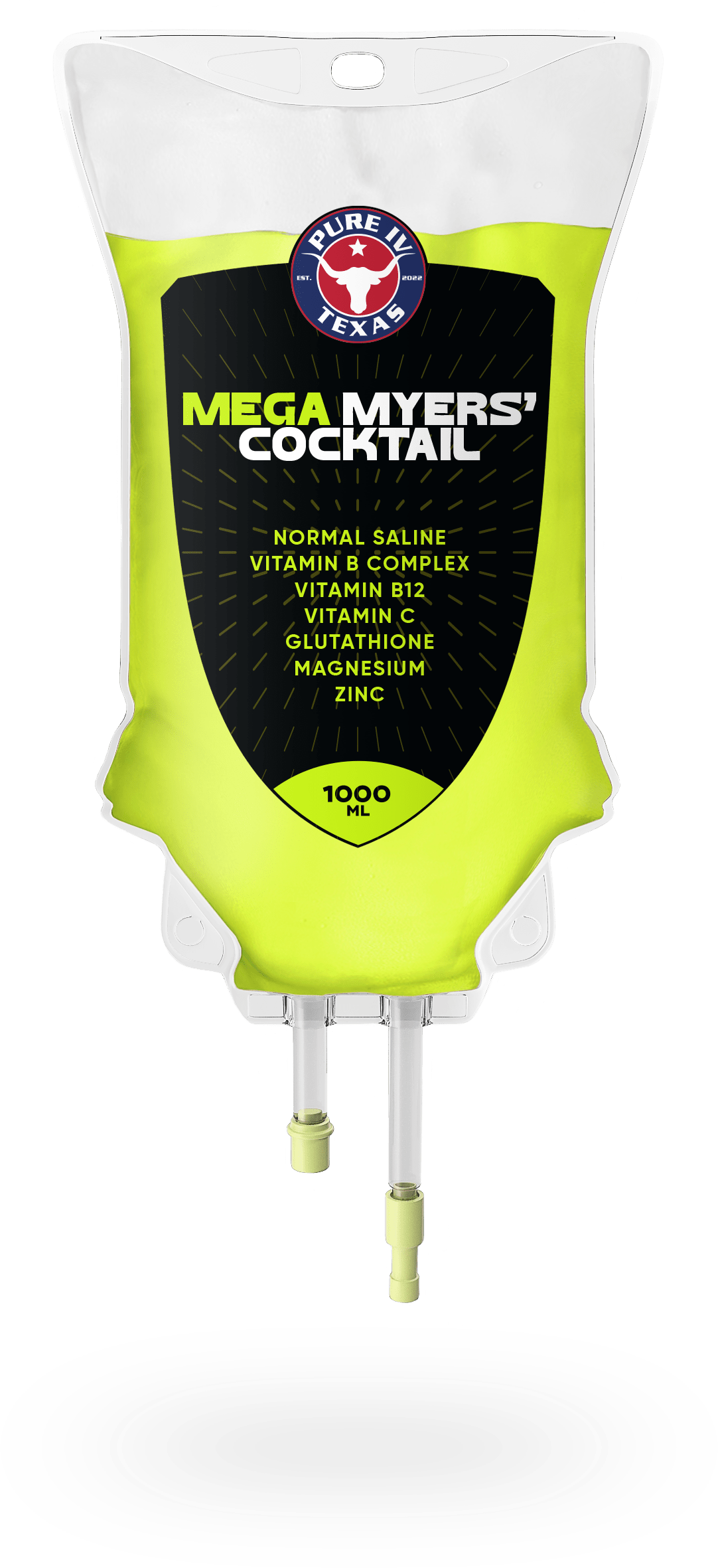 A bag that says mega myers cocktail on it