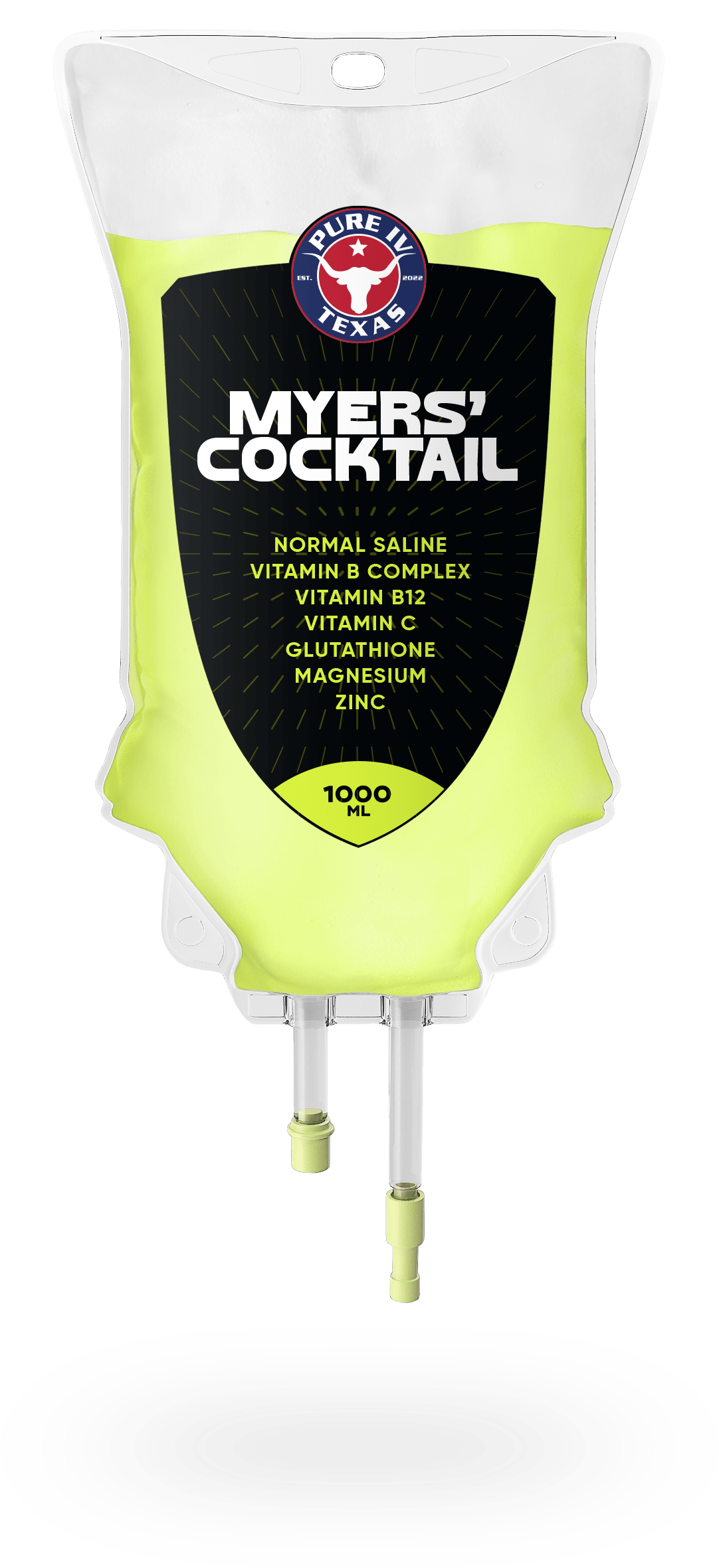 A bag of myers ' cocktail on a white background