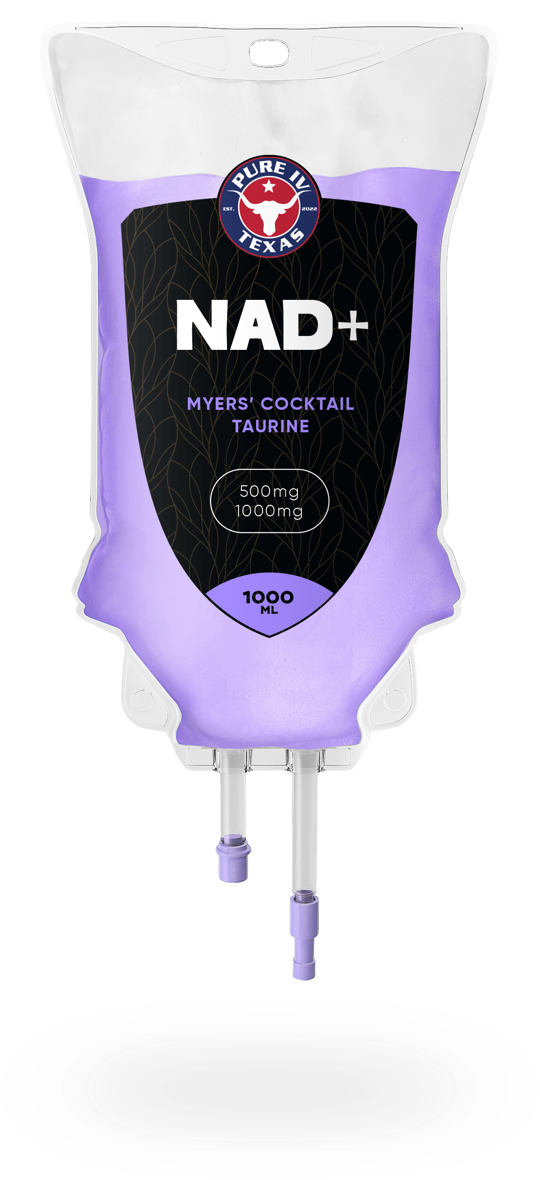 A bag of nad + is sitting on a white surface.