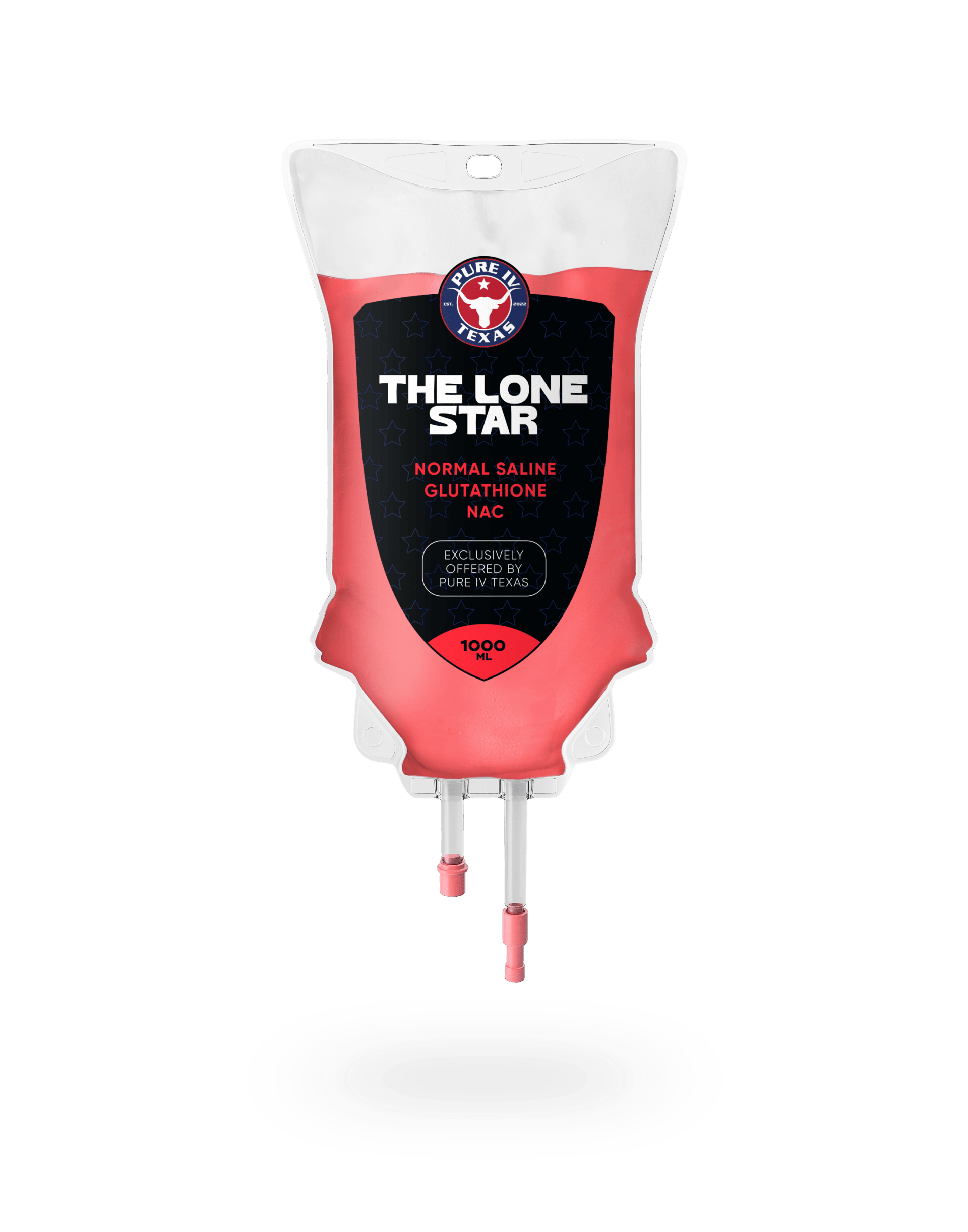 A bag of red liquid with a syringe attached to it.
