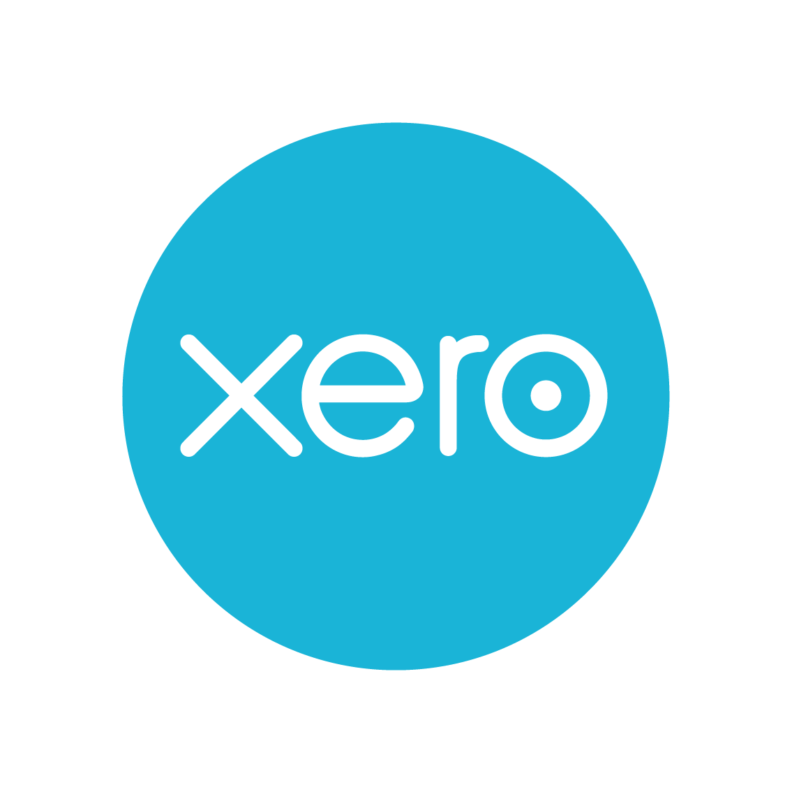Xero logo: White text on a blue circle.