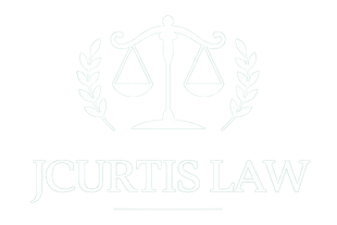 A white logo featuring the Scales of Justice icon above the text