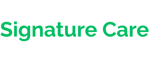 Signature Care text in green.