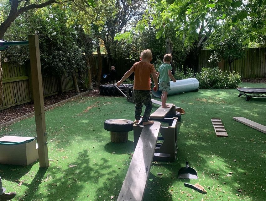 Kids balancing at a preschool Christchurch playground