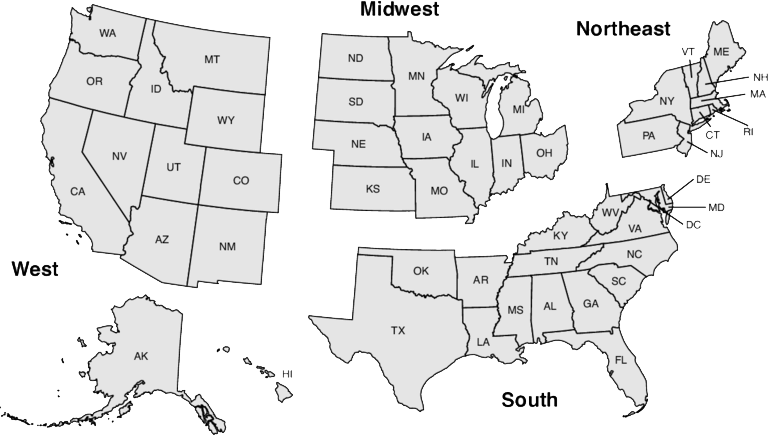 Click to Enlarge Domestic College Directory Regions