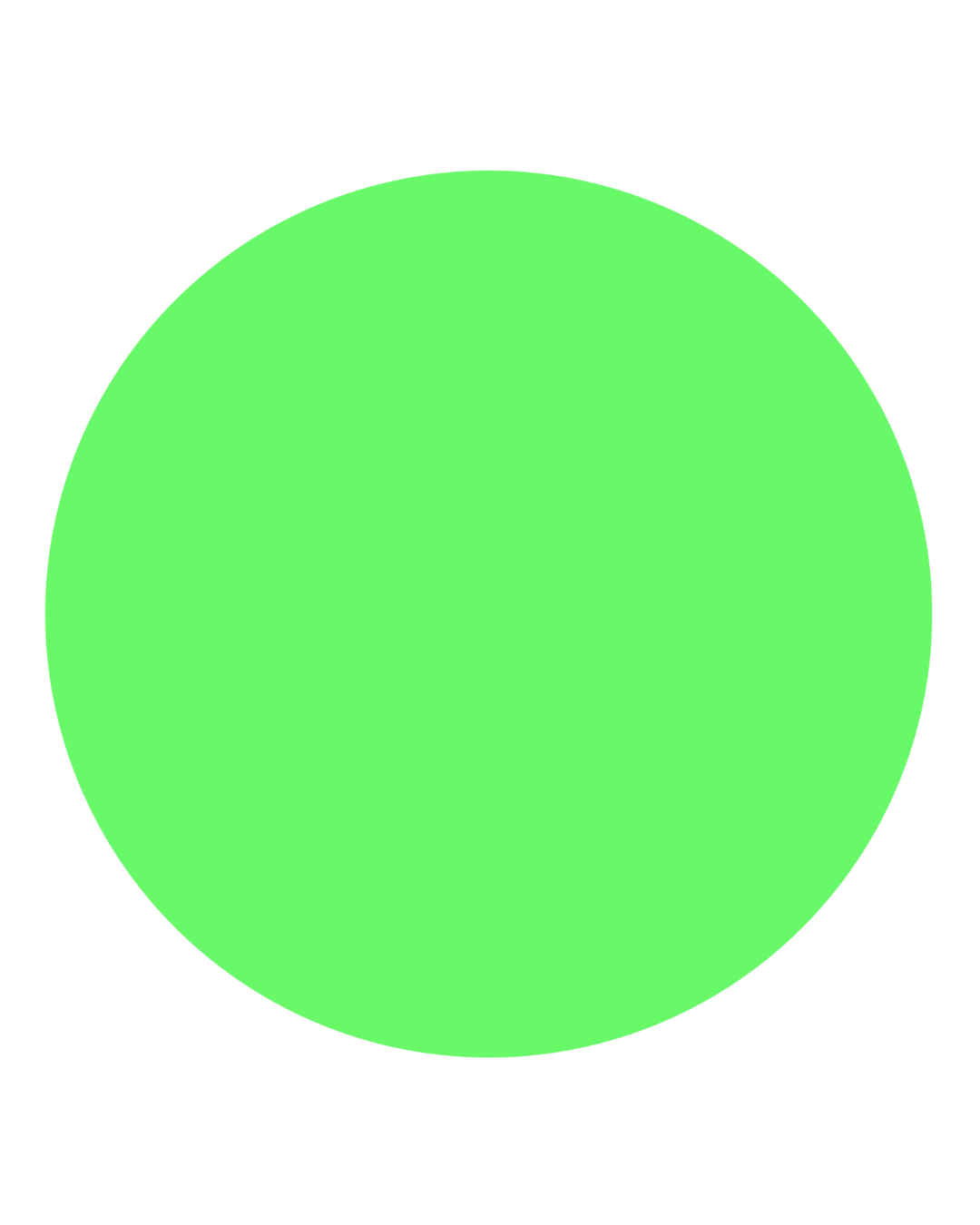 Bright green circle on a white background