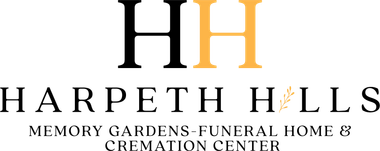 Harpeth Hills Memory Gardens Funeral Home & Cremation Center logo in black and gold