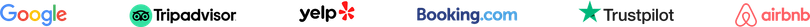 Logos for several websites, blurred vertically with different colors.