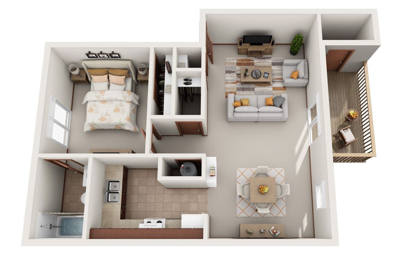 2 Bedroom 2.5 Bathroom Townhome Floor Plan