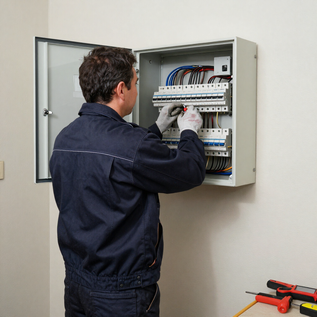 Groepenkast uitbreiden met extra kast: volle groepenkast met bedrading