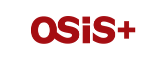 OSiS+ red logo on white background.