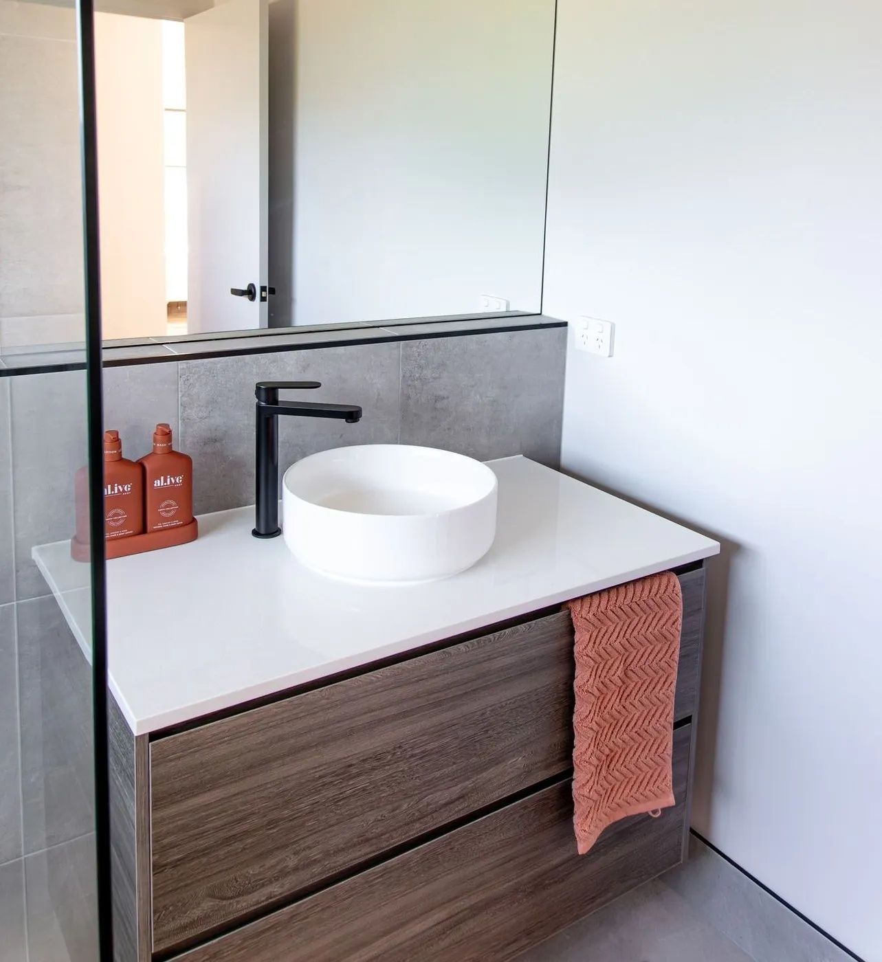 Bathroom Vanity With White Vessel Sink — Keilbach Kitchens In Garradunga, QLD