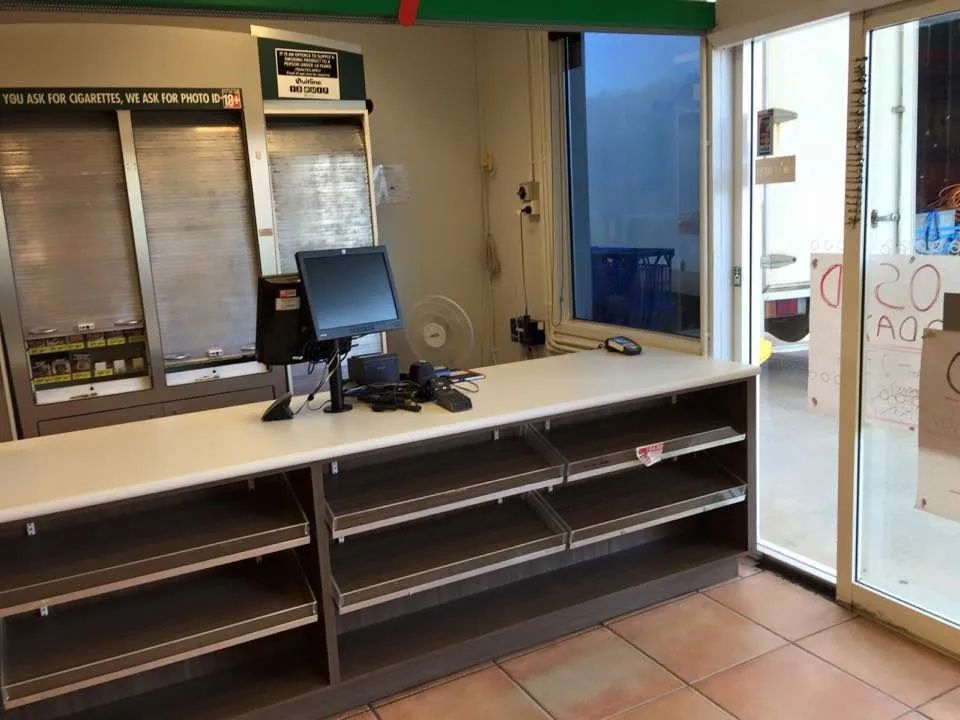 Empty Shop Counter With Shelves — Keilbach Kitchens in Garradunga, QLD