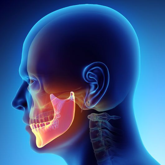 Une image générée par ordinateur du crâne et des dents d'un homme
