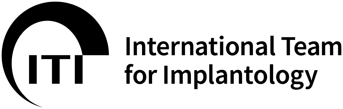 Le logo de l'équipe internationale d'implantologie est en noir et blanc.