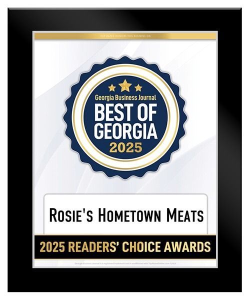 Best of Georgia 2025 Readers' Choice Award badge for Rosie's Hometown Meats