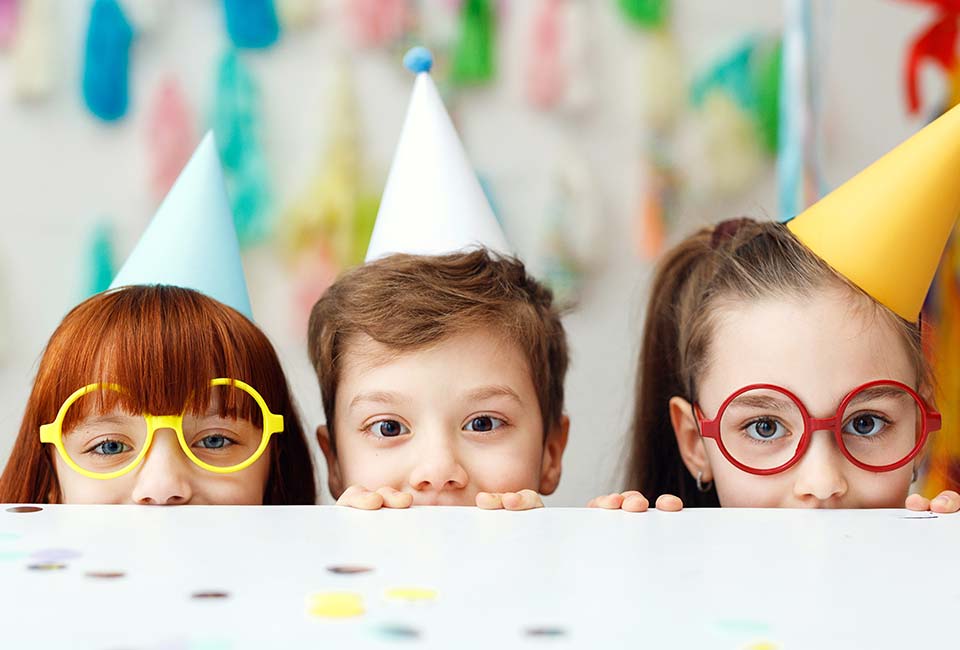 Foster children at party