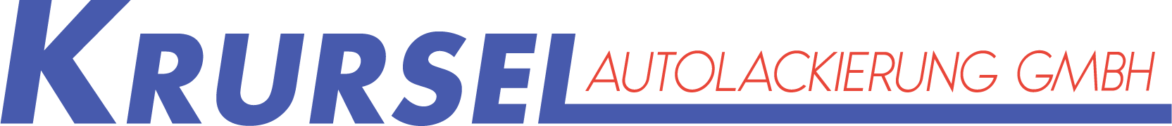 Ein blau-weißes Logo für die Krurse Autolackiererei GmbH