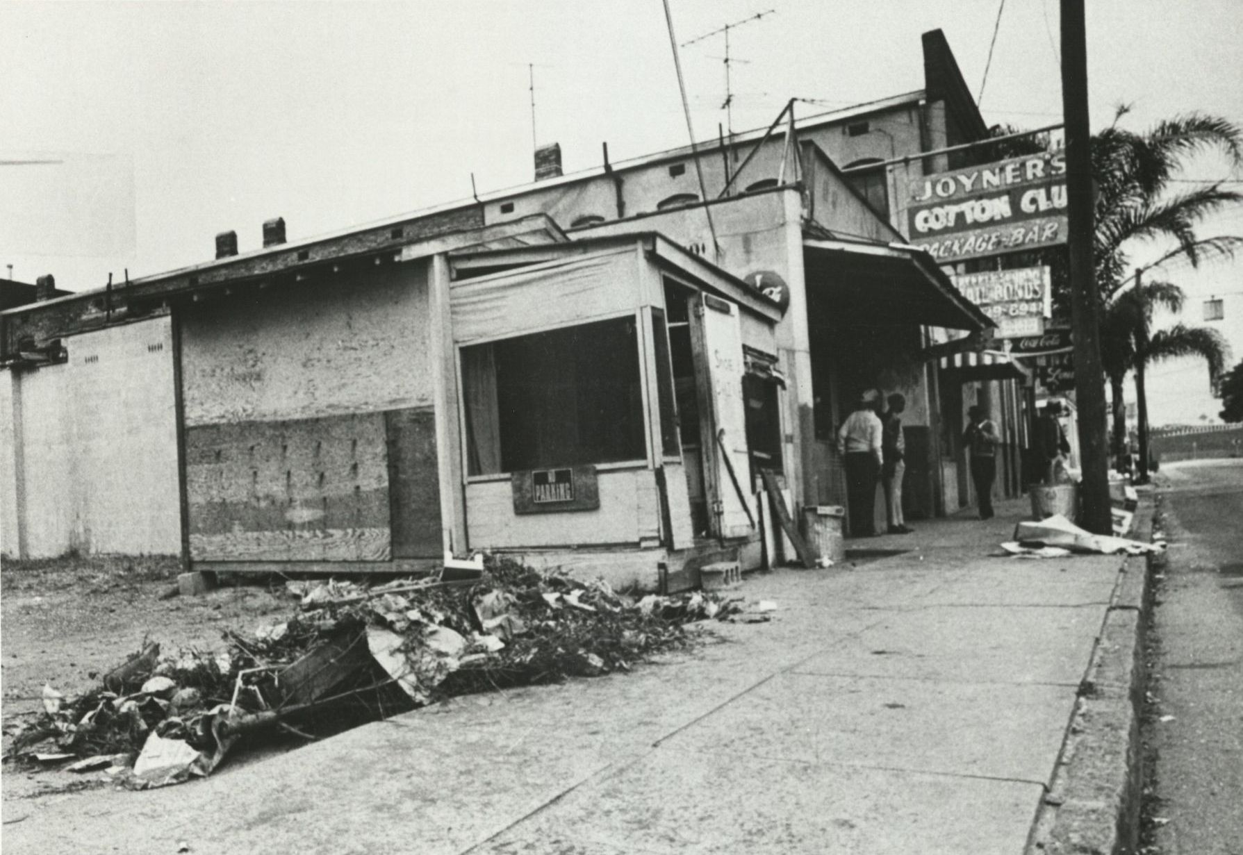 A black and white photo of a cotton club