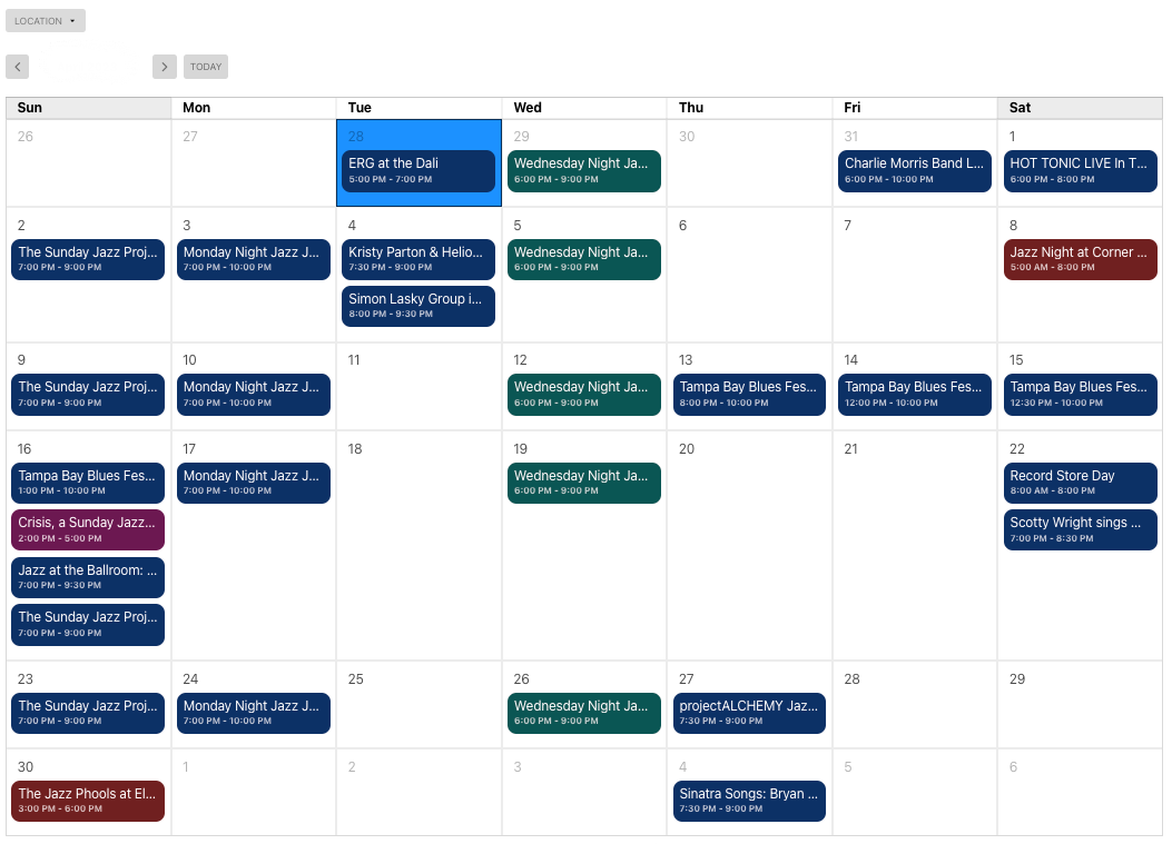 A calendar with a lot of buttons on it
