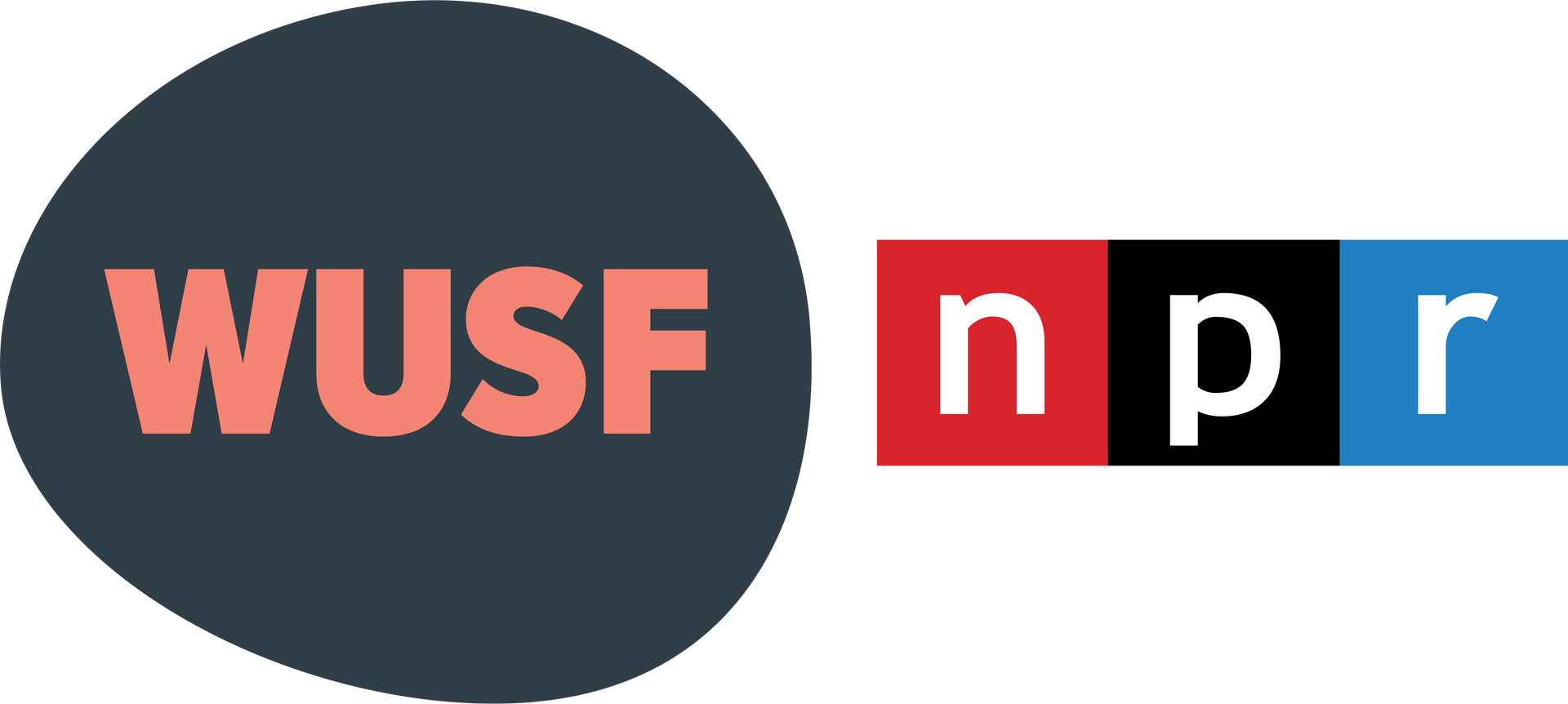 A logo for wusf and npr is shown on a white background.