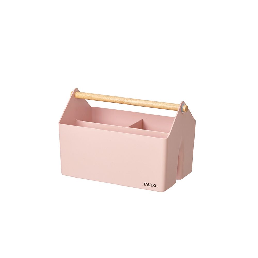 Organizador de escritorio rosa con asa de madera de Litem