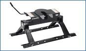 A picture of a trailer hitch on a white background.