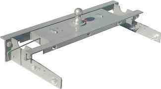 A metal bracket with a ball on top of it on a white background.
