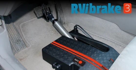 A rvbrake 3 is sitting on the floor of a car