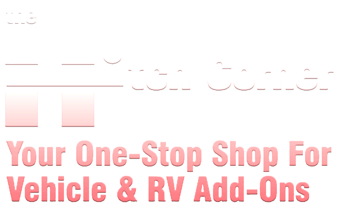 A logo for a one stop shop for vehicle and rv add-ons.