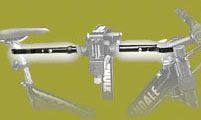 A close up of a bicycle with a camera attached to the handlebars.