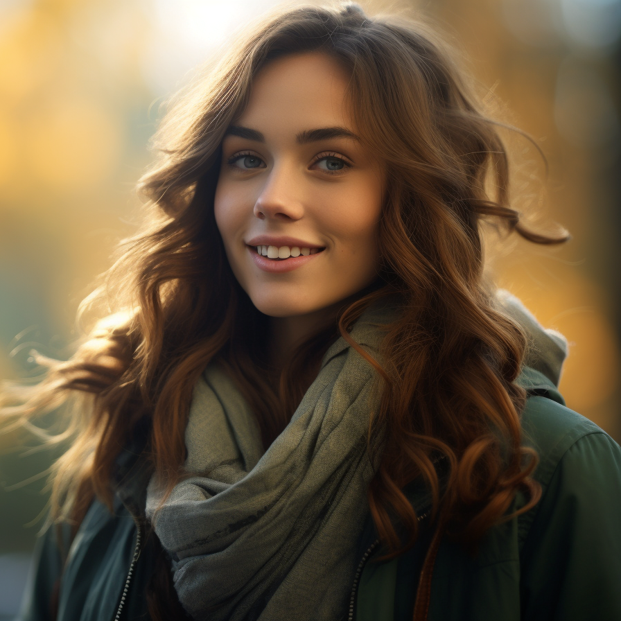 teenage girl with her eye closed, smiling