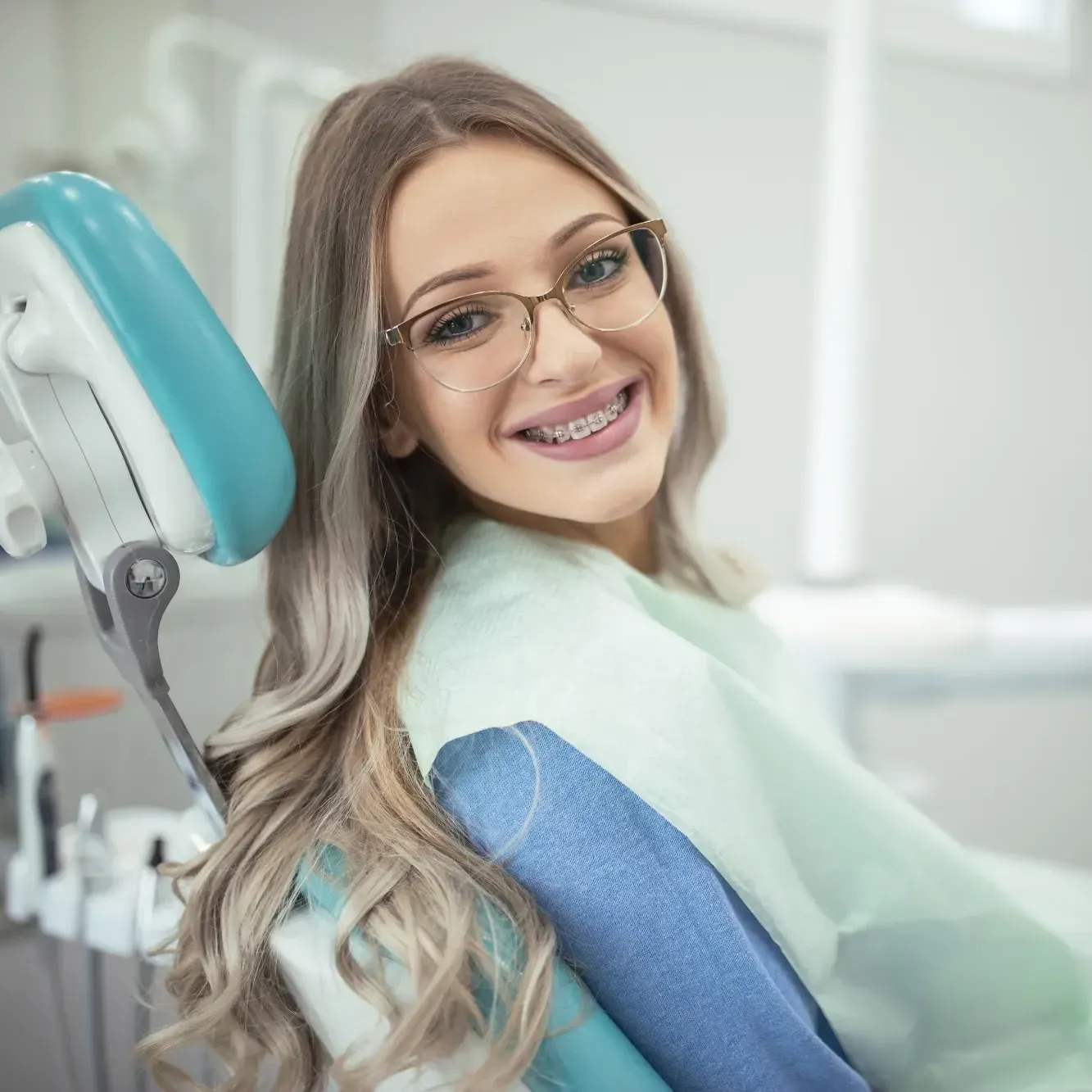 Parent in Orthodontic Chair