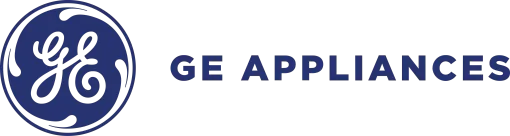GE Appliances logo with a blue circular GE emblem and gray text on a white background