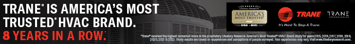Trane is America's Most trusted HVAC Brand banner