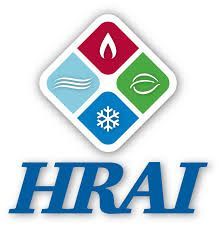 HRAI logo with blue text and a four-color diamond icon showing fire, water, air, and snowflake symbols