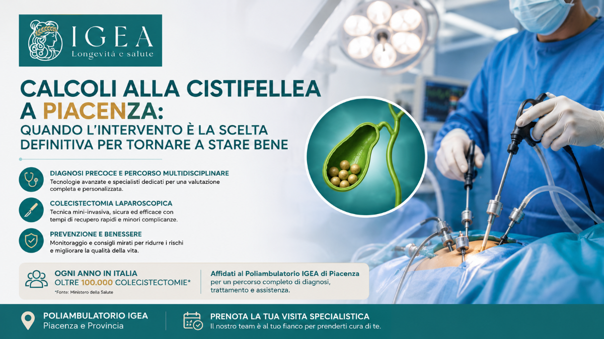 Calcoli alla cistifellea a Piacenza: quando l’intervento è la scelta definitiva per tornare a stare bene | Poliambulatorio IGEA